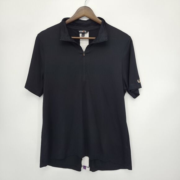 Kerrits Equestrian Womens Ice Fil Lite Short Sleeve Riding Shirt Black Large - Picture 1 of 4